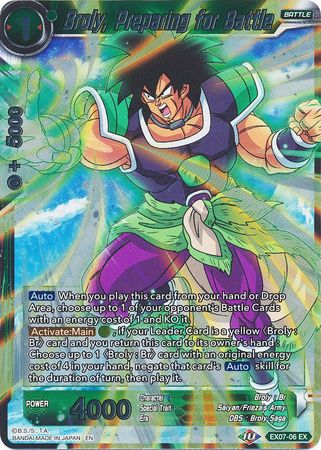 Broly, Preparing for Battle - EX07-06 - Expansion Rare (Foil) available at 401 Games Canada