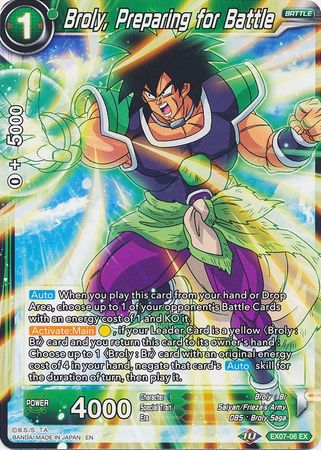 Broly, Preparing for Battle - EX07-06 - Expansion Rare available at 401 Games Canada