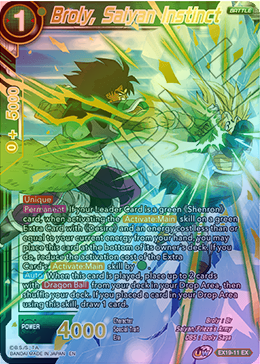 Broly, Saiyan Instinct - EX19-11 - Expansion Rare (Foil) available at 401 Games Canada