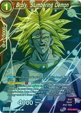 Broly, Slumbering Demon - BT15-022 - Common (FOIL) available at 401 Games Canada