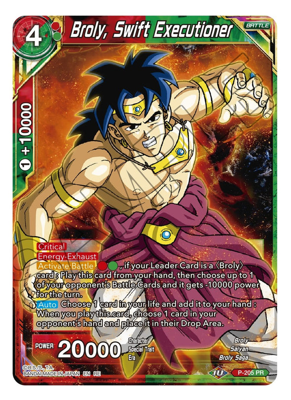 Broly, Swift Executioner - P-205 - Uncommon (Reprint) available at 401 Games Canada