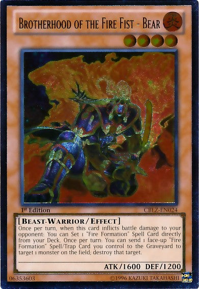 Brotherhood of the Fire Fist - Bear - CBLZ-EN024 - Ultimate Rare - 1st Edition available at 401 Games Canada