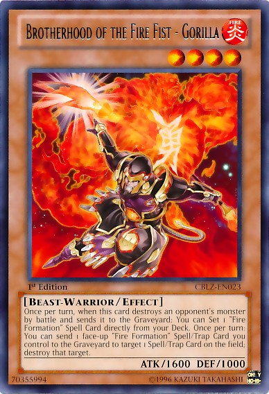 Brotherhood of the Fire Fist - Gorilla - CBLZ-EN023 - Rare - 1st Edition available at 401 Games Canada