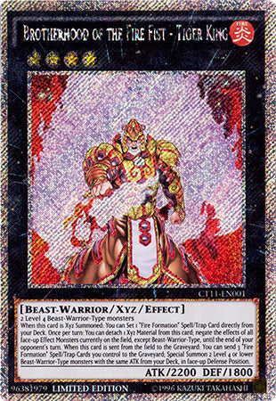 Brotherhood of the Fire Fist - Tiger King - CT11-EN001 - Platinum Secret Rare - Limited Edition available at 401 Games Canada