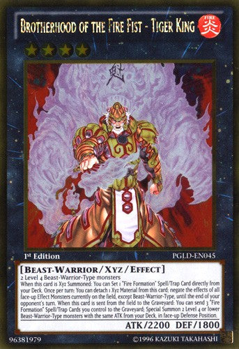 Brotherhood of the Fire Fist - Tiger King - PGLD-EN045 - Gold Rare - 1st Edition available at 401 Games Canada