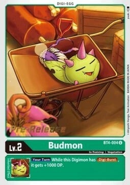 Budmon (Prerelease Promo) - BT4-004 - Uncommon available at 401 Games Canada