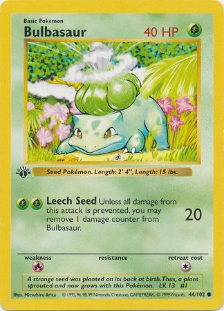 Bulbasaur - 44/102 - Common - 1st Edition available at 401 Games Canada