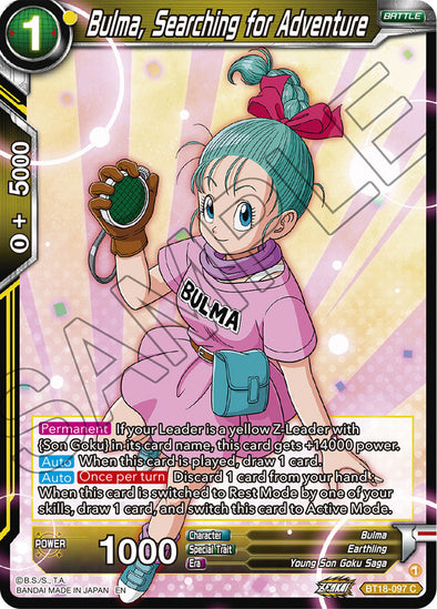 Bulma, Searching for Adventure - BT18-097 - Common available at 401 Games Canada