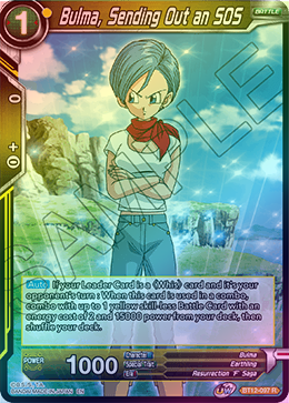 Bulma, Sending Out an SOS - BT12-097 - Rare (FOIL) available at 401 Games Canada