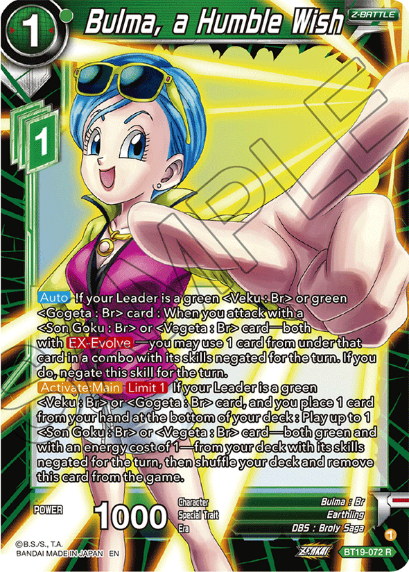 Bulma, a Humble Wish - BT19-072 - Rare available at 401 Games Canada