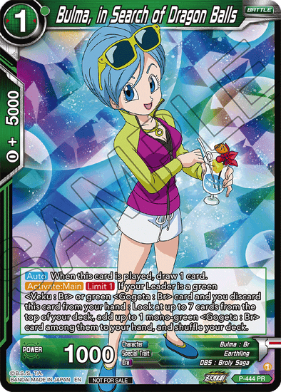 Bulma, in Search of Dragon Balls - P-444 - Promo available at 401 Games Canada