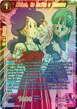 Bulma, to Incite a Sneeze - EX19-01 - Expansion Rare (Foil) available at 401 Games Canada