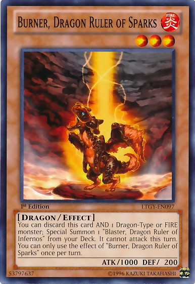 Burner, Dragon Ruler of Sparks - LTGY-EN097 - Common - 1st Edition available at 401 Games Canada