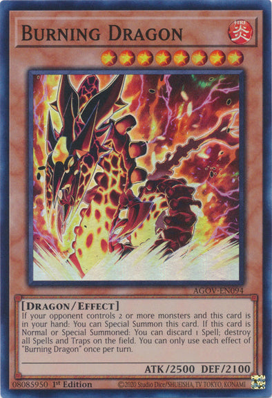 Burning Dragon - AGOV-EN094 - Super Rare - 1st Edition available at 401 Games Canada