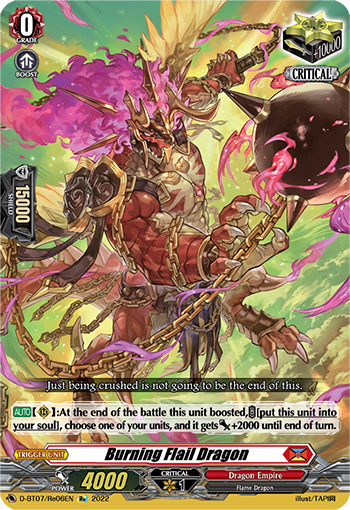 Burning Flail Dragon - D-BT07/Re06 - Special Reprint available at 401 Games Canada