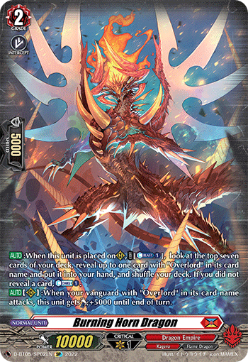 Burning Horn Dragon - D-BT05/SP02 - SP available at 401 Games Canada