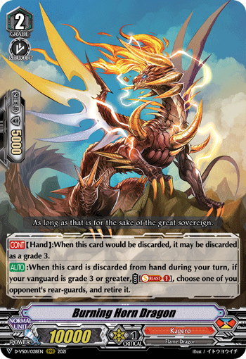 Burning Horn Dragon - D-VS01/028 - Triple Rare available at 401 Games Canada