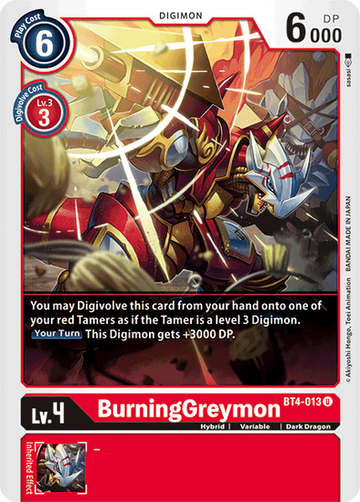 BurningGreymon - BT4-013 - Uncommon available at 401 Games Canada