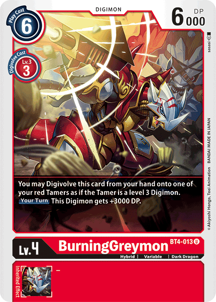 BurningGreymon - BT4-013 - Uncommon available at 401 Games Canada