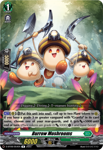 Burrow Mushrooms - D-BT09/054 - Rare available at 401 Games Canada