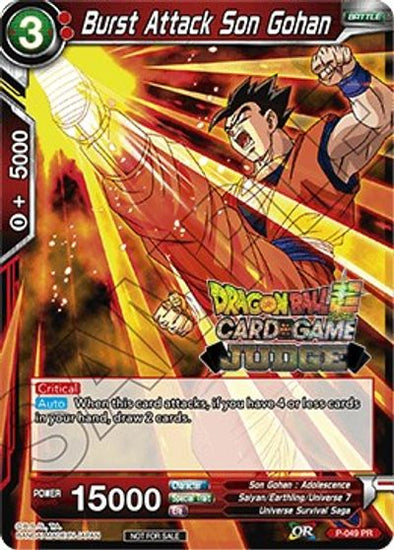 Burst Attack Son Gohan - P-049 - Judge Promo (Foil) available at 401 Games Canada