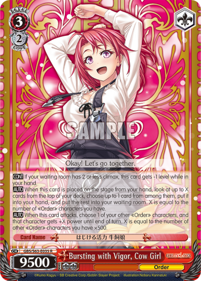 Bursting with Vigor, Cow Girl - GBS/S63-E035 - Rare available at 401 Games Canada