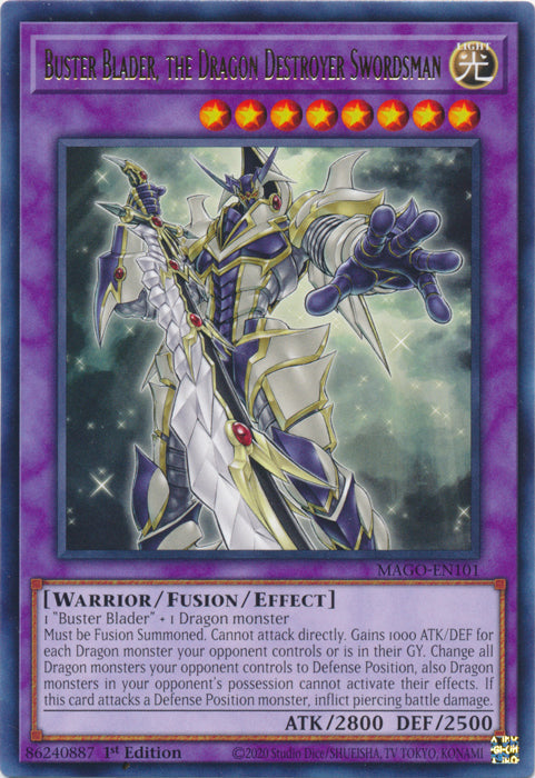 Buster Blader, the Dragon Destroyer Swordsman - MAGO-EN101 - Rare - 1st Edition available at 401 Games Canada