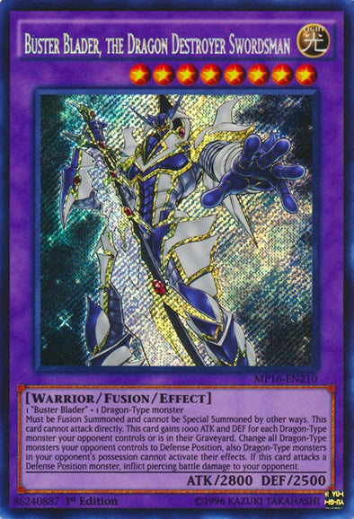 Buster Blader, the Dragon Destroyer Swordsman - MP16-EN210 - Secret Rare - 1st Edition available at 401 Games Canada