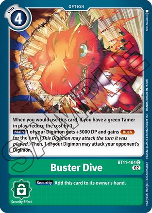 Buster Dive - BT11-104 - Common available at 401 Games Canada