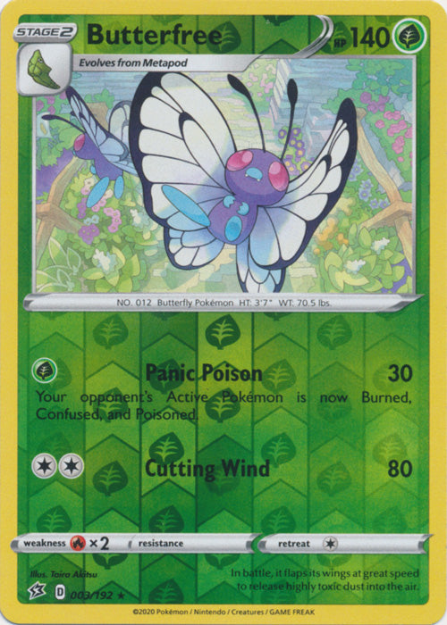 Butterfree - 003/192 - Rare - Reverse Holo available at 401 Games Canada