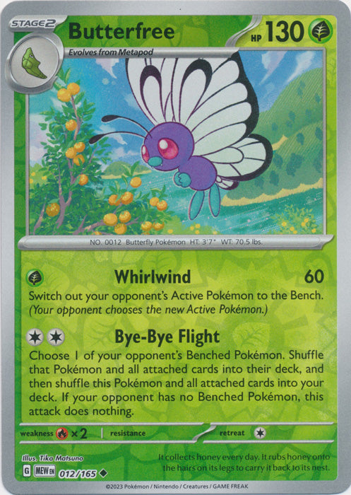 Butterfree - 012/165 - Uncommon - Reverse Holo available at 401 Games Canada