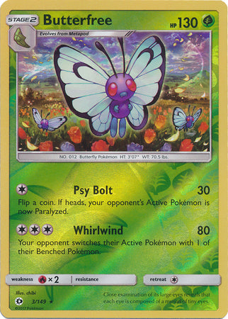 Butterfree - 3/149 - Rare - Reverse Holo available at 401 Games Canada