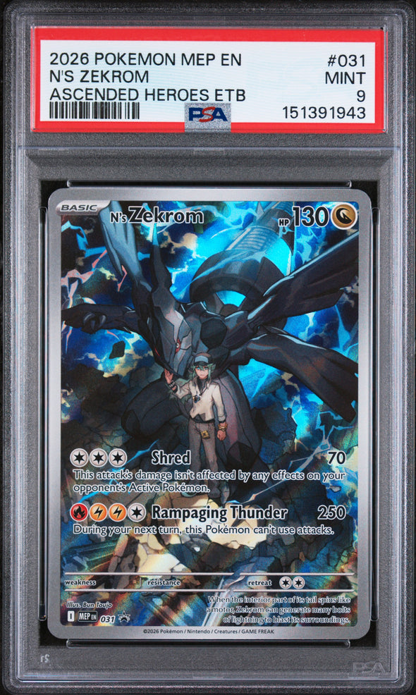 N'S ZEKROM (031) - POKEMON MEP EN-ME BLACK STAR PROMO - ASCENDED HEROES ETB - MINT 9