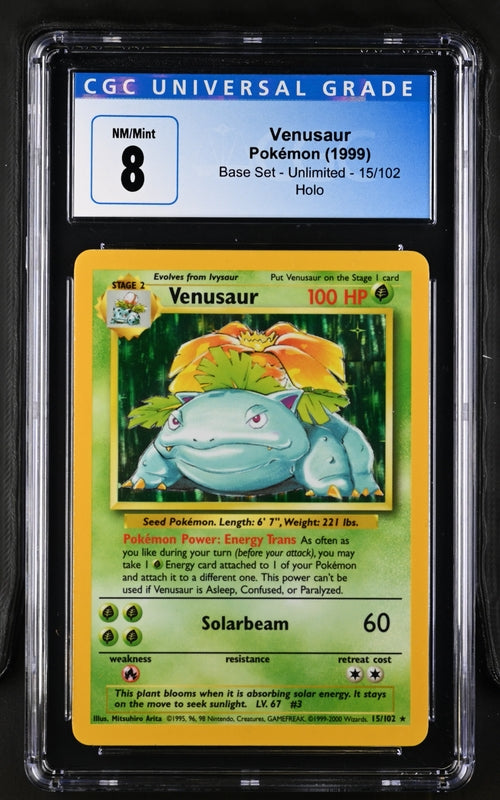 Venusaur - Base Set Unlimited (1999-2000) - Holo - CGC NM/Mint 8