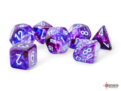 Chessex - Mega-Hedral 7 Piece - Nebula - Nocturnal/Turquoise Luminary