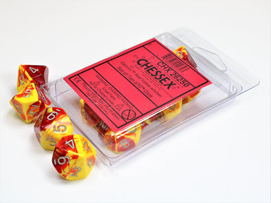 Chessex - 10D10 - Gemini - Red-Yellow/Silver