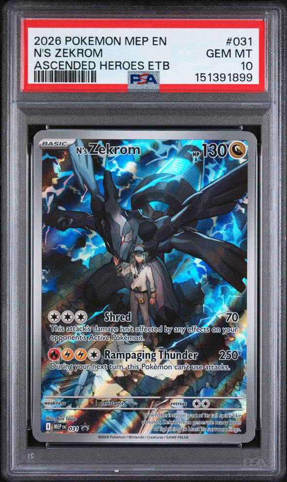 N'S ZEKROM (031) - POKEMON MEP EN-ME BLACK STAR PROMO - ASCENDED HEROES ETB - GEM MT 10