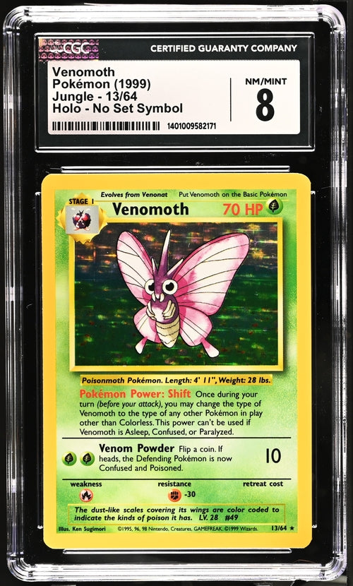 Venomoth - Jungle - Holo Rare No Set Symbol - CGC 8 NM/MINT