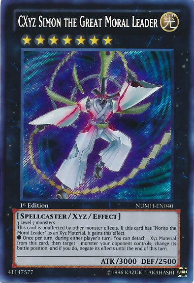 CXyz Simon the Great Moral Leader - NUMH-EN040 - Secret Rare - 1st Edition available at 401 Games Canada