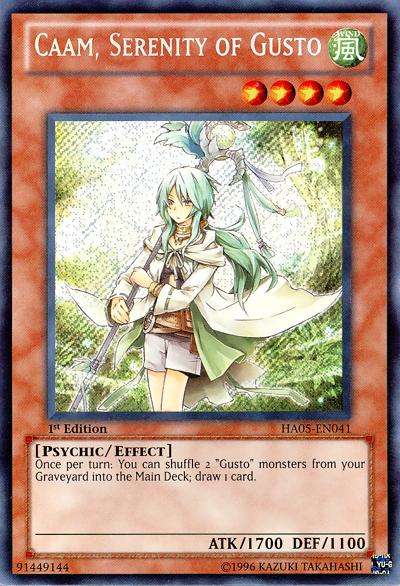 Caam, Serenity of Gusto - HA05-EN041 - Secret Rare - 1st Edition available at 401 Games Canada
