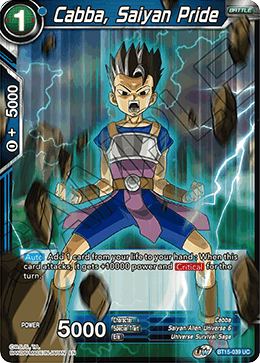 Cabba, Saiyan Pride - BT15-039 - Uncommon available at 401 Games Canada