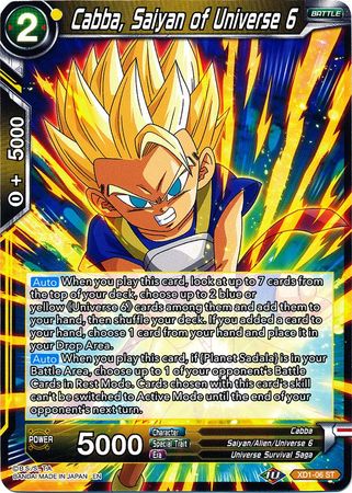 Cabba, Saiyan of Universe 6 - XD1-06 - Starter Rare available at 401 Games Canada