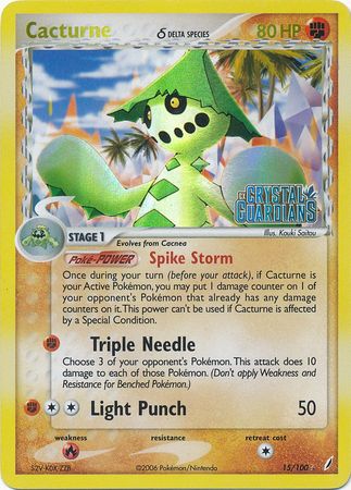 Cacturne - 15/100 - Rare - Reverse Holo available at 401 Games Canada