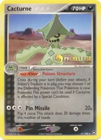 Cacturne - 27/108 - Pre-Release Promo available at 401 Games Canada