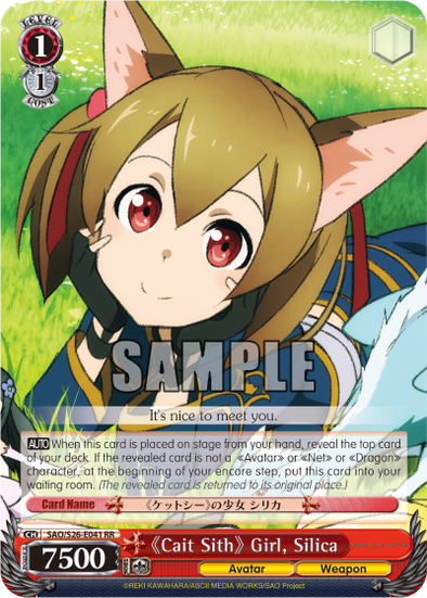 Cait Sith Girl, Silica - SAO/S26-E041 - Double Rare available at 401 Games Canada