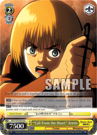 "Call From the Heart" Armin - AOT/S35-E014 - Uncommon available at 401 Games Canada