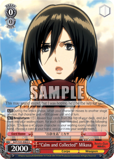 "Calm and Collected" Mikasa - AOT/S35-E064 - Uncommon available at 401 Games Canada