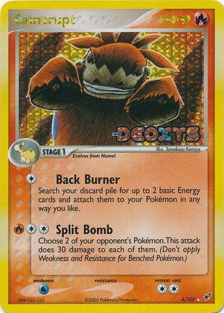 Camerupt - 4/107 - Holo Rare - Reverse Holo available at 401 Games Canada