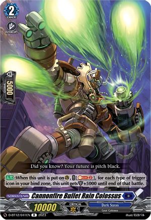 Cannonfire Bullet Rain Colossus - D-BT12/041EN - Rare available at 401 Games Canada