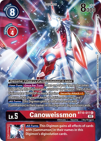 Canoweissmon (Alternate Art) - BT10-011 - Rare available at 401 Games Canada